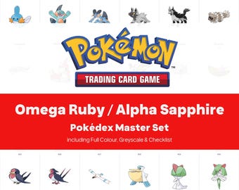 Omega Ruby / Alpha Sapphire Pokedex Printable Pokemon Binder Placeholders + Checklist (Digital Download)