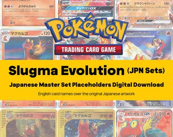 Slugma Evolution Line Master Set Pokemon Binder - All Japanese Cards - Placeholders + Checklist - Printable PDF Download