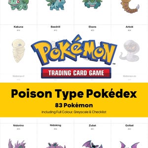 Pokedex Gift-typ Pärm, Living Dex Platshållare + Checklista, Utskrivbar PDF