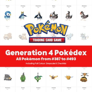 Generation 4 Pokedex Sammelordner, Living Dex Platzhalter + Checkliste, Druckbares PDF