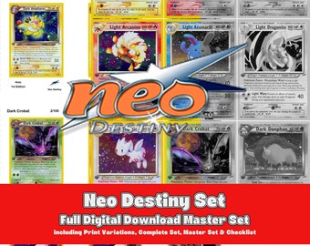 Wizards Era: Neo Destiny Printable Master and Complete Set Binder Placeholders + Checklist (Digital Download)