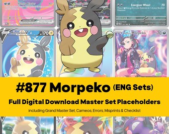 Morpeko Master Set Pokemon Binder Full Card Collection - All English Cards - Placeholders + Checklist - Printable PDF Download