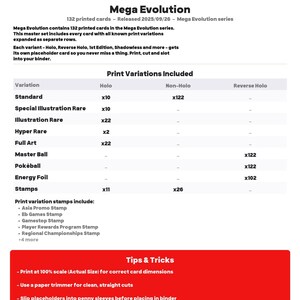Era Megaevoluzione: Set Megaevoluzione - Modelli stampabili e segnaposto per raccoglitore del set completo + lista di controllo (download digitale) immagine 8