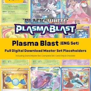 Plasma Blast Master Set Pokemon Binder Full Card Collection - All English Cards - Placeholders + Checklist - Printable PDF Download