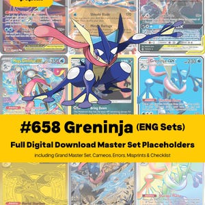 Greninja Master Set Pokemon Binder Full Card Collection - All English Cards - Placeholders + Checklist - Printable PDF Download