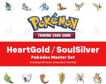 HeartGold / SoulSilver Pokedex Printable Pokemon Binder Placeholders + Checklist (Digital Download)