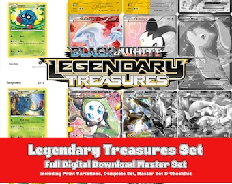 Black and White Era: Legendary Treasures Printable Master and Complete Set Binder Placeholders + Checklist (Digital Download)
