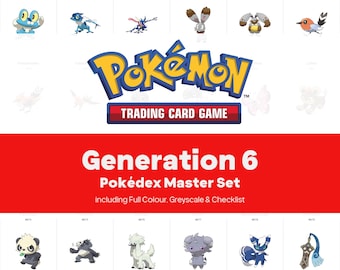 Generation 6 Pokedex Printable Pokemon Binder Placeholders + Checklist (Digital Download)