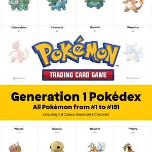 Pokedex Generazione 1 Raccoglitore, Living Dex Segnaposto + Checklist, PDF Stampabile