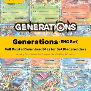 Generations Master Set Marcadores + Checklist, Todas las Cartas en inglés, Archivador Pokemon PDF