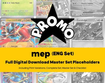 Mega Evolution Black Star Promos Master Set Pokemon Binder Full Card Collection - All English Cards - Placeholders + Checklist