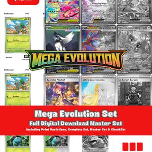 Era Megaevoluzione: Set Megaevoluzione - Modelli stampabili e segnaposto per raccoglitore del set completo + lista di controllo (download digitale) immagine 1