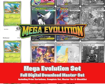 Mega Evolution Era: Mega Evolution Set Printable Master and Complete Set Binder Placeholders + Checklist (Digital Download)