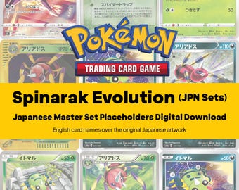 Spinarak Evolution Line Master Set Pokemon Binder - All Japanese Cards - Placeholders + Checklist - Printable PDF Download