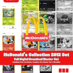 Zwart-wit tijdperk: McDonald's Collection 2012 afdrukbare master en complete set tijdelijke aanduidingen map + checklist (digitale download)