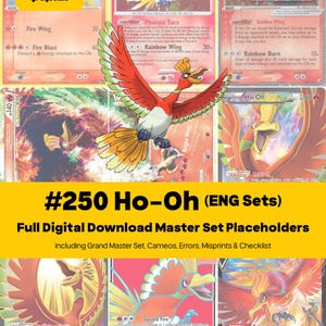 Collection complète de cartes Pokémon Ho-Oh Master Set - Classeur - Toutes les cartes en anglais - Emplacements réservés + Liste de contrôle - Téléchargement PDF imprimable