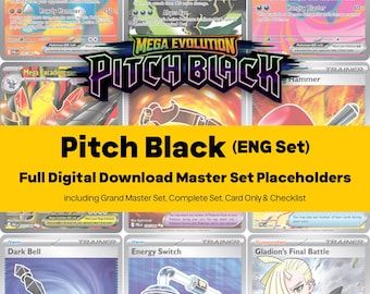 Pitch Black Master Set Pokemon Binder Full Card Collection - All English Cards - Placeholders + Checklist - Printable PDF Download