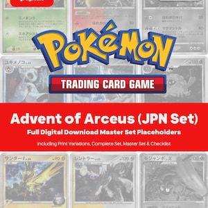 Advent of Arceus Master Set Pokemon Binder Full Card Collection - All Japanese Cards - Placeholders + Checklist - Printable PDF Download