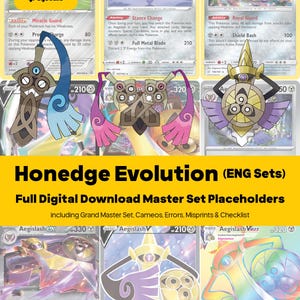 Honedge Doublade Aegislash (Honedge Line) Master Set Platzhouders + Checklist, Alle Engelse Kaarten, Pokemon Mapbladen PDF