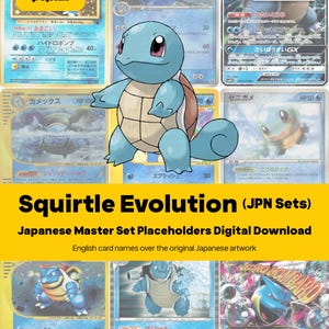 Squirtle Evolution Line Master Set Pokemon Binder - All Japanese Cards - Placeholders + Checklist - Printable PDF Download