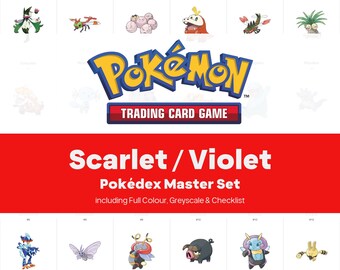 Scarlet / Violet Pokedex Printable Pokemon Binder Placeholders + Checklist (Digital Download)