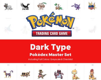 Dark Type Pokedex Printable Pokemon Binder Placeholders + Checklist (Digital Download)