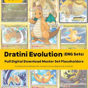 Dratini Evolution Line Master Set Pokemon Binder - All English Cards - Placeholders + Checklist - Printable PDF Download