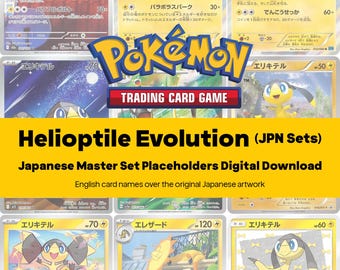 Helioptile Evolution Line Master Set Pokemon Binder - All Japanese Cards - Placeholders + Checklist - Printable PDF Download
