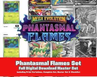 Era Mega Evoluzione: Fiamme Fantasma - Set Stampabile e Completo - Segnaposto per Raccoglitore + Lista di Controllo (Download Digitale)