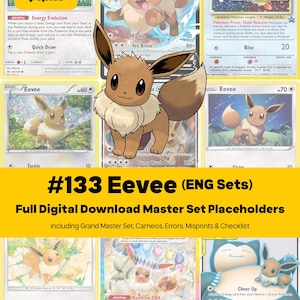 Evoli-Meisterset Pokémon-Sammelalbum – Komplette Kartensammlung (nur englische Karten) – Platzhalter + Checkliste – PDF-Download zum Ausdrucken
