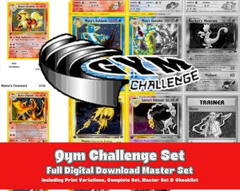 Wizards Era: Gym Challenge Printable Master and Complete Set Binder Placeholders + Checklist (Digital Download)