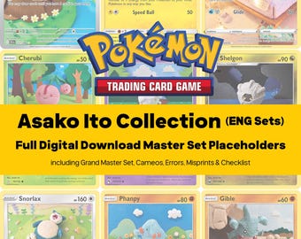 Asako Ito Master Set Pokemon Binder Artist Collection - All English Cards - Placeholders + Checklist - Printable PDF Download