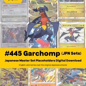 Lista de verificación y marcadores de posición para el álbum del set maestro de Garchomp, todas las cartas japonesas, PDF imprimible de Pokémon