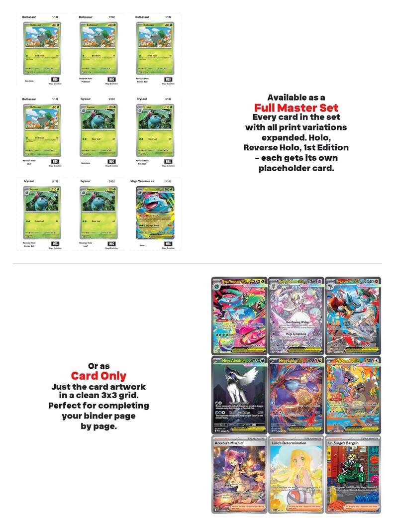 Era Megaevoluzione: Set Megaevoluzione - Modelli stampabili e segnaposto per raccoglitore del set completo + lista di controllo (download digitale) immagine 6