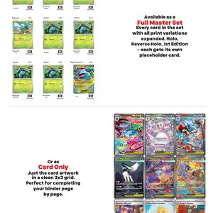 Era Megaevoluzione: Set Megaevoluzione - Modelli stampabili e segnaposto per raccoglitore del set completo + lista di controllo (download digitale) immagine 5