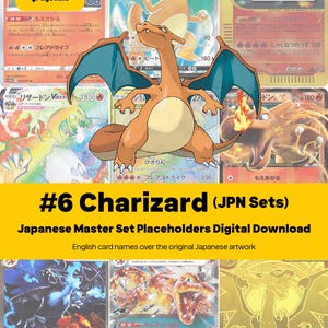 Charizard Master Set Pokemon Binder Full Card Collection - All Japanese Cards - Placeholders + Checklist - Printable PDF Download