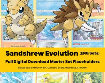 Sandshrew Evolution Line Master Set Pokemon Binder - All English Cards - Placeholders + Checklist - Printable PDF Download