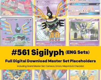 Sigilyph Master Set - English Cards - Every Card Pokemon Binder Pages + Placeholders + Checklist - Printable PDF Download