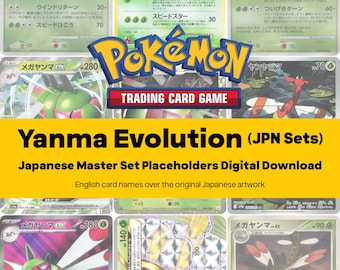 Yanma Evolution Line Master Set Pokemon Binder - All Japanese Cards - Placeholders + Checklist - Printable PDF Download