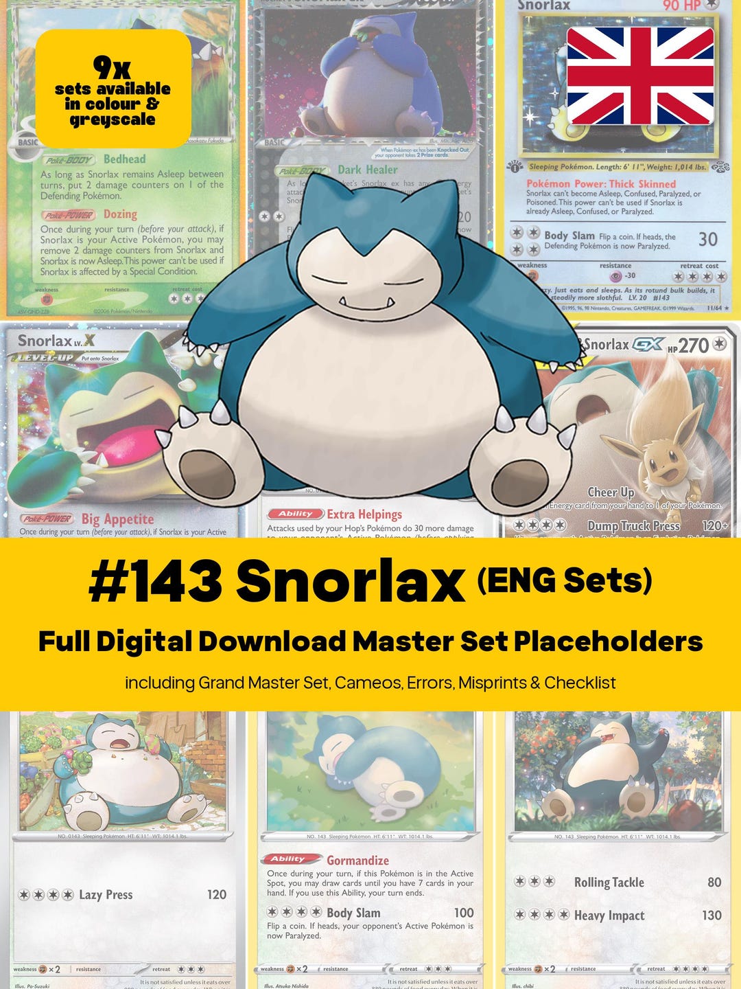 Snorlax Master Set Pokemon Binder Full Card Collection - All