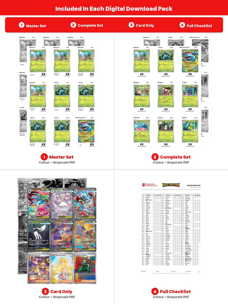Era Megaevoluzione: Set Megaevoluzione - Modelli stampabili e segnaposto per raccoglitore del set completo + lista di controllo (download digitale) immagine 4