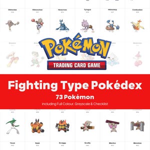 Pokedex tipo Lutador Fichário, Living Dex Marcadores + Checklist, PDF Imprimível