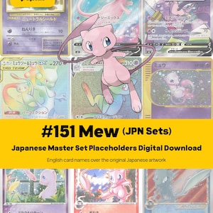 Mew Master Set Segnaposto + Checklist, Tutte le Carte giapponesi, Raccoglitore Pokemon PDF