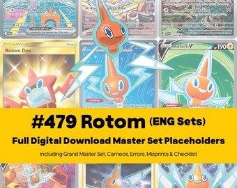 Rotom Master Set - English Cards - Every Card Pokemon Binder Pages + Placeholders + Checklist - Printable PDF Download