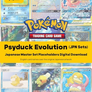 Psyduck Evolution Line Master Set Pokemon Binder - All Japanese Cards - Placeholders + Checklist - Printable PDF Download
