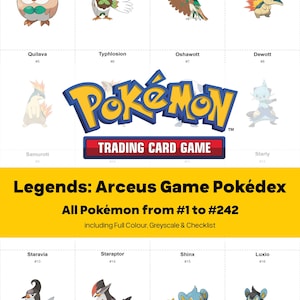 Legends: Arceus Pokedex Pokemon Binder Living Dex Collection - Placeholders + Checklist - Printable PDF Download