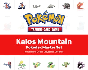 Kalos Mountain Pokedex Printable Pokemon Binder Placeholders + Checklist (Digital Download)