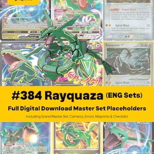 Rayquaza Master Set Pokemon Binder Full Card Collection - All English Cards - Placeholders + Checklist - Printable PDF Download