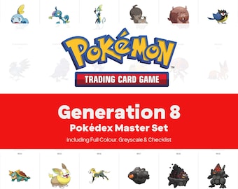 Generation 8 Pokedex Printable Pokemon Binder Placeholders + Checklist (Digital Download)