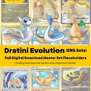 Dratini Evolution Line Master Set Pokemon Binder - All English Cards - Placeholders + Checklist - Printable PDF Download